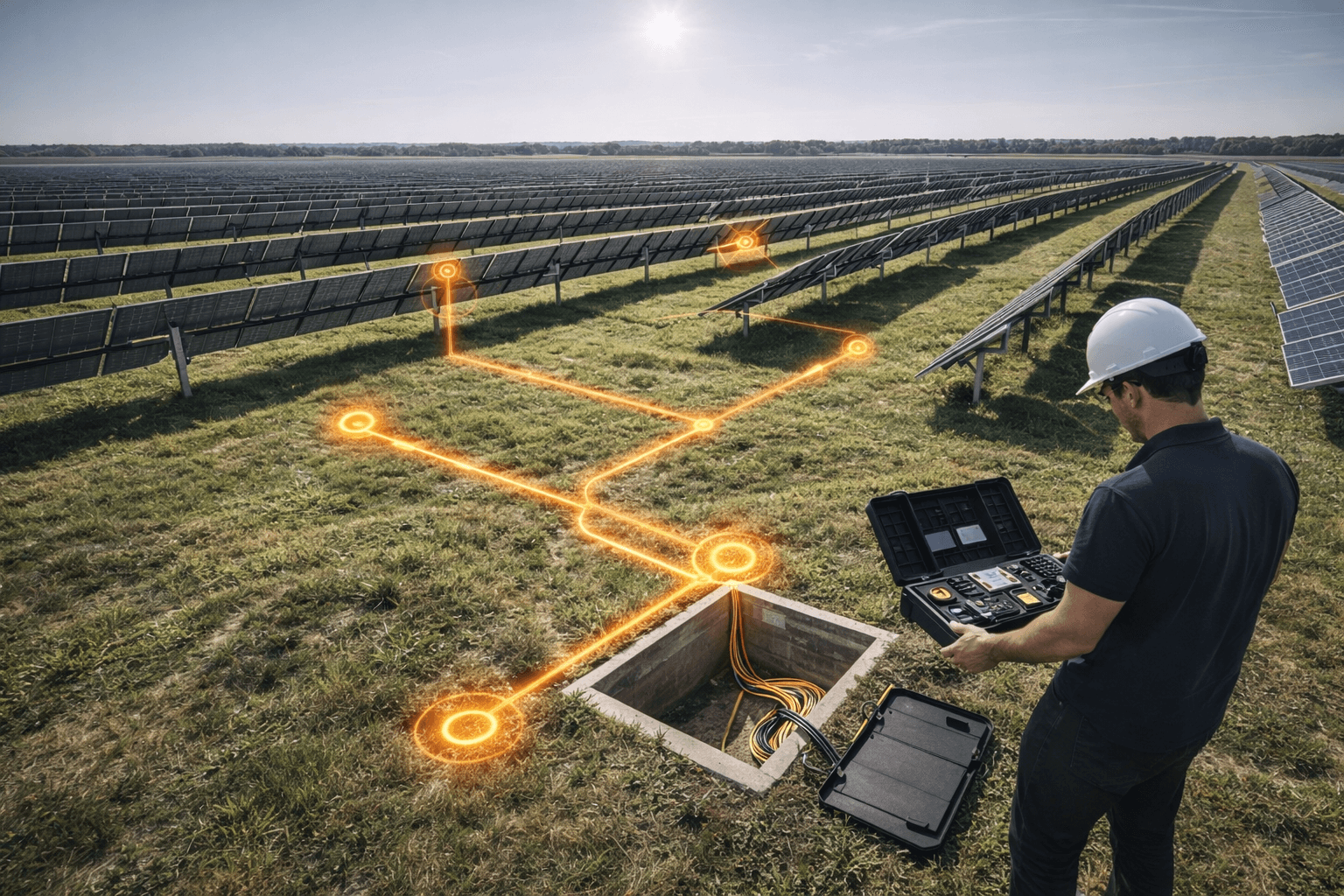 Fiber Optic Installation on a Solar Farm: Route Design + Splice Planning